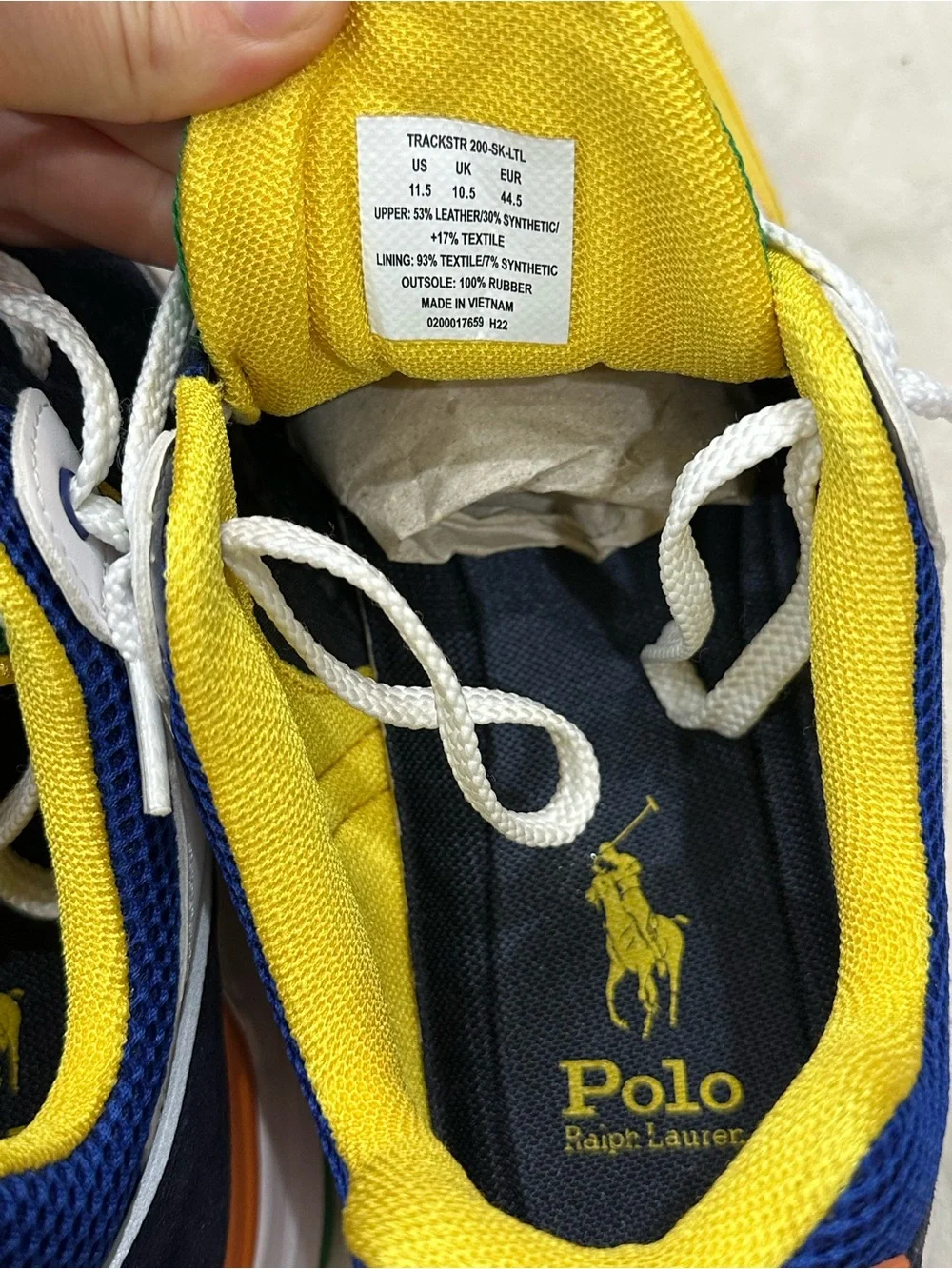 Polo by Ralph Lauren Men's Navy, Green and Yellow Athletic Sneakers
